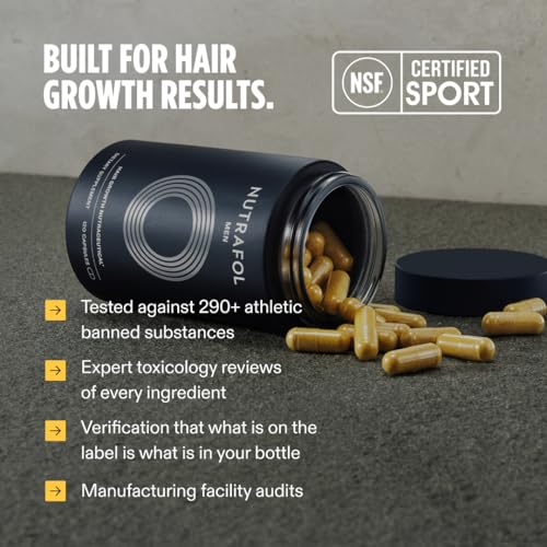 Nutrafol Men's Hair Growth Supplements, Clinically Tested for Visibly Thicker Hair and Scalp Coverage, Dermatologist Recommended - 1 Month Supply Nutrafol uk supplements