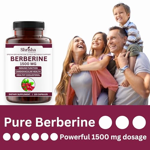 SHRISHA HERBAL Indian Berberine 1500mg - Berberine HCl 500mg Per Capsule - Support SHRISHA HERBAL uk supplements