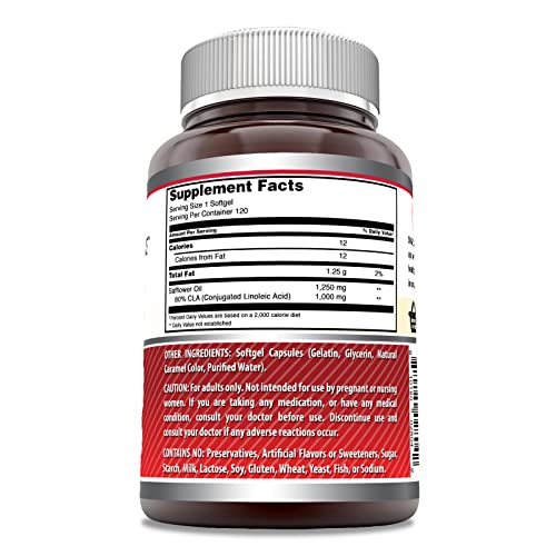 Amazing Formulas CLA | Conjugated Linoleic Acid Supplement | 1250 Mg | 120 Softgels Amazing Nutrition uk supplements