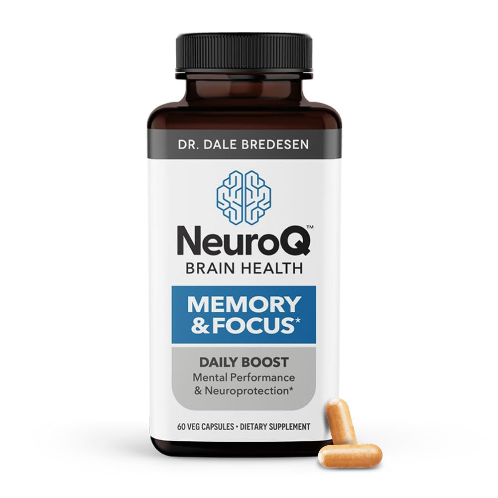 NeuroQ Memory & Focus - Boosts Cognitive Performance & Healthy Brain Function - Neuroprotective Formula by Dr. Dale Bredesen - Gotu Kola Ginkgo Phosphatidylserine Coffee Fruit & Propolis - 60 Capsules LifeSeasons uk supplements