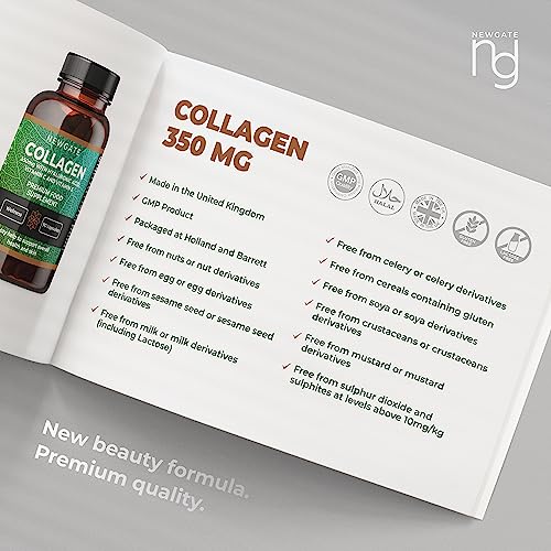 Newgate Labs Marine Collagen 350mg with Hyaluronic Acid, Vitamin C & Vitamin E Newgate Labs uk supplements