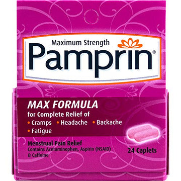 Pamprin Max Menstrual Pain Relief, Maximum Strength, Caplets, 24 ct. Pamprin uk supplements