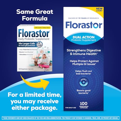 Florastor Probiotics for Digestive and Immune Health, 100 Capsules, Probiotics for Women & Men, Helps Flush Out Bad Bacteria, Boosts The Good with Our Unique Strain Saccharomyces Boulardii Florastor uk supplements