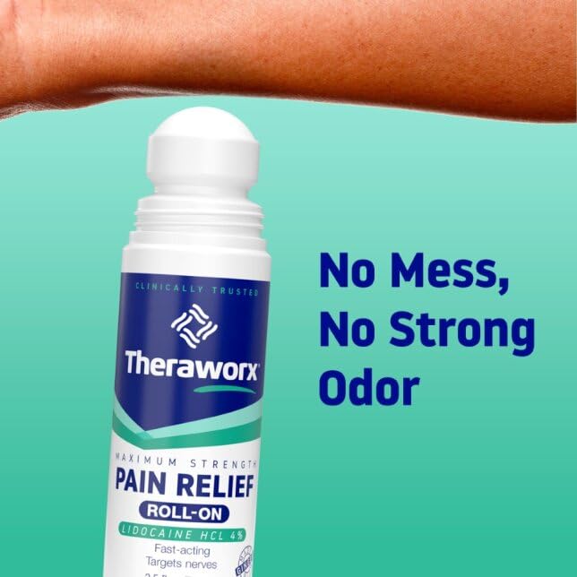 Theraworx Maximum Strength Pain Relief Roll-On with Lidocaine, Fast-Acting - 2.5 Oz - 1 Count Theraworx uk supplements