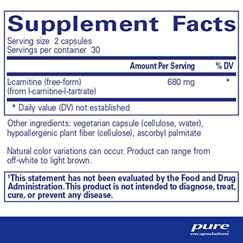 Pure Encapsulations L-Carnitine | Hypoallergenic Supplement for Cardiovascular and Endurance Support Pure Encapsulations uk supplements