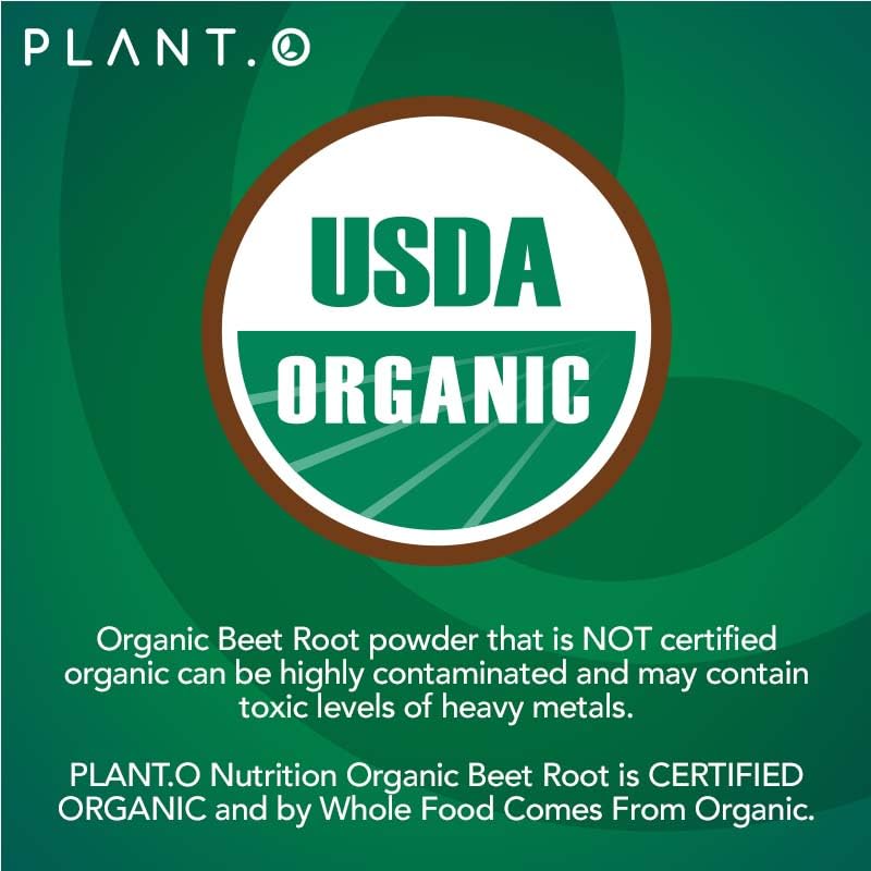 USDA Plant.O Premium Organic Beet Root Tablets [1350mg Beets Powder] with Black Pepper PLANT.O NUTRITION uk supplements