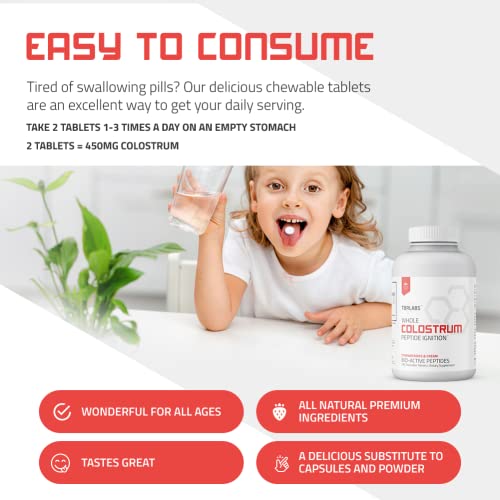 Bovine Colostrum Chewable Tablets - TBR Labs - with Immunoglobulins and Lactoferrin TBR Labs uk supplements