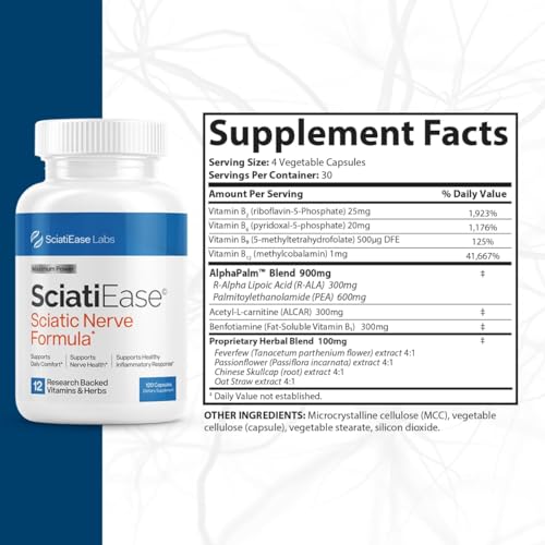 SciatiEase Sciatic Nerve Health Support - Sciatic Nerve Supplement with Pea, Vitamin B SciatiEase uk supplements