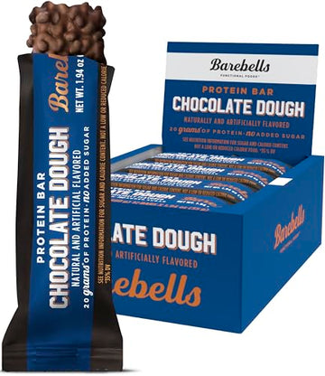 Barebells Protein Bars Chocolate Dough with 1g of Total Sugars - 12 Count, 1.9oz Bars BAREBELLS uk supplements