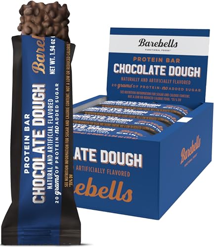 Barebells Protein Bars Chocolate Dough with 1g of Total Sugars - 12 Count, 1.9oz Bars BAREBELLS uk supplements