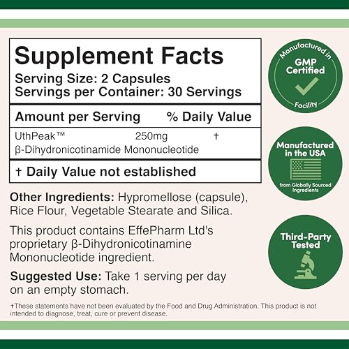 NMNH (NMN Supplement Alternative) Only Clinically Studied Ingredient - Boosts NAD+ Levels for Anti Aging and Cell Regeneration by Double Wood Double Wood Supplements uk supplements