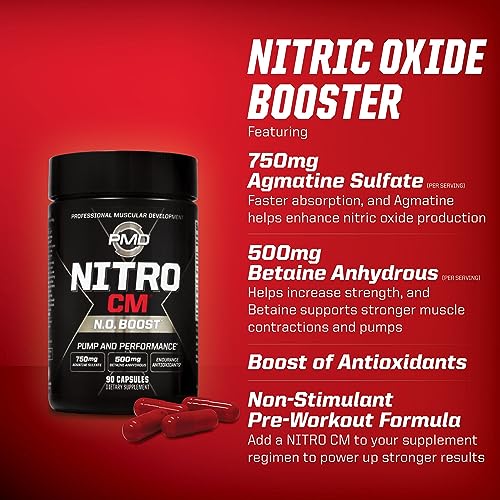 PMD Sports Nitro cm - Nitric Oxide with Agmatine Pre Workout Supplement - Muscle PMD uk supplements