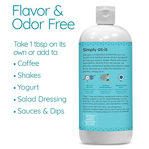 AS-IS Simply Premium MCT Oil C8 & C10 | Unflavored | 100% from Non-GMO Coconuts AS-IS uk supplements