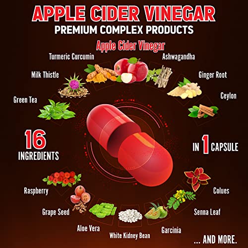 Zolotus 14x Strength Apple Cider Vinegar Capsules, Equivalent to 14500mg, with Turmeric Zolotus uk supplements