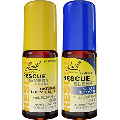 Day & Night Bundle, Bach RESCUE REMEDY Spray, Natural Stress Relief [and] RESCUE SLEEP Spray RESCUE uk supplements