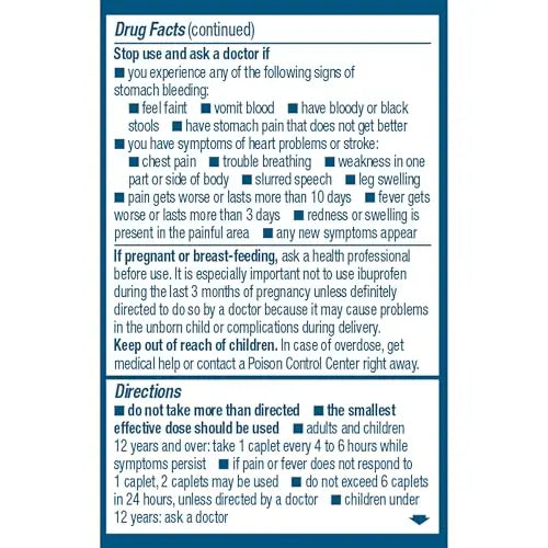 Advil Ibuprofen Coated Caplets Pain Reliever and Fever Reducer 200 Milligram 24Ct Advil uk supplements