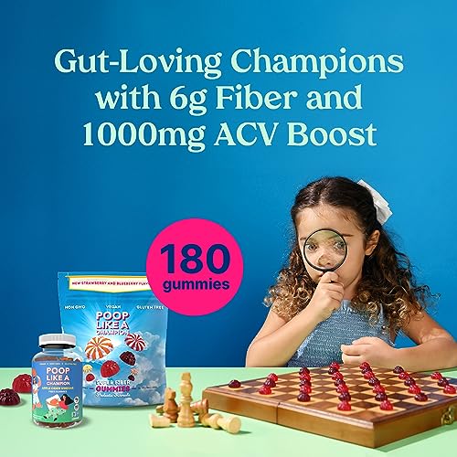 Poop Like a Champion Super Fiber Gummies 6g Fiber - Apple Cider Vinegar & Berries 2 Flavors Poop Like a Champion uk supplements
