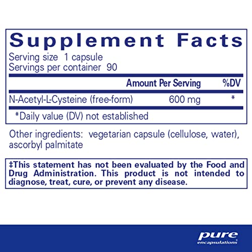 Pure Encapsulations NAC 600 mg - NAC Supplement for Lung Health & Immune Support Pure Encapsulations uk supplements