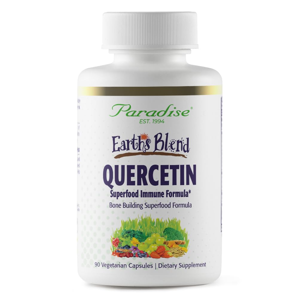 Paradise Herbs Earth's Blend Quercetin, for Immunity, Antioxidant Activity, Probiotics, Adaptogens, Vegan, Non GMO, Gluten Free, 90 Vegetarian Capsules Paradise Herbs uk supplements