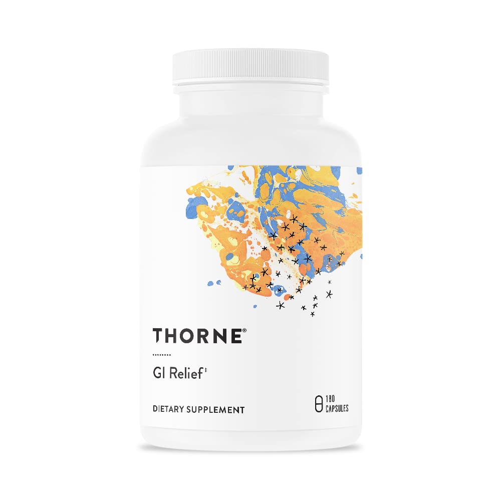 Thorne GI Relief - Digestion Supplement Supports Gut Health & Bloating Relief - Made with Marshmallow Root Extract & Digestive Enzymes - 180 Capsules - 90 Servings Thorne uk supplements