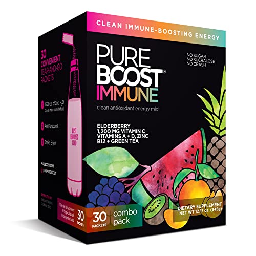 Pureboost Immune Clean Energy Drink Mix: Immunity Supplement with Elderberry Pureboost uk supplements