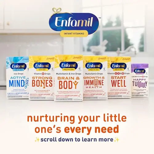Enfamil Poly-Vi-Sol and Fer-in-Sol Iron Liquid Drop Multivitamin Supplements for Infants and Toddlers, 2x50 mL Dropper Bottle Enfamil Prenatals & Baby Vitamins uk supplements