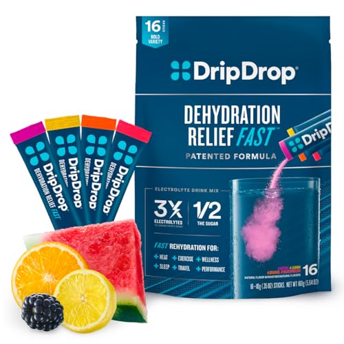 DripDrop Hydration - Electrolyte Powder Packets - Watermelon, Berry, Orange, Lemon DripDrop uk supplements