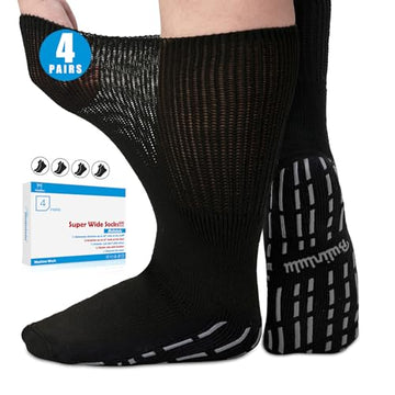 Bulinlulu Extra Width Diabetic Socks Women Men-4 Pairs Super Wide Edema Bulinlulu uk supplements