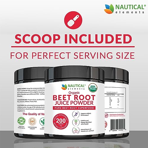 Beet Juice Powder Organic - Cold Pressed - 20:1 Concentrate - Concentrated Beet Root Nautical Elements uk supplements