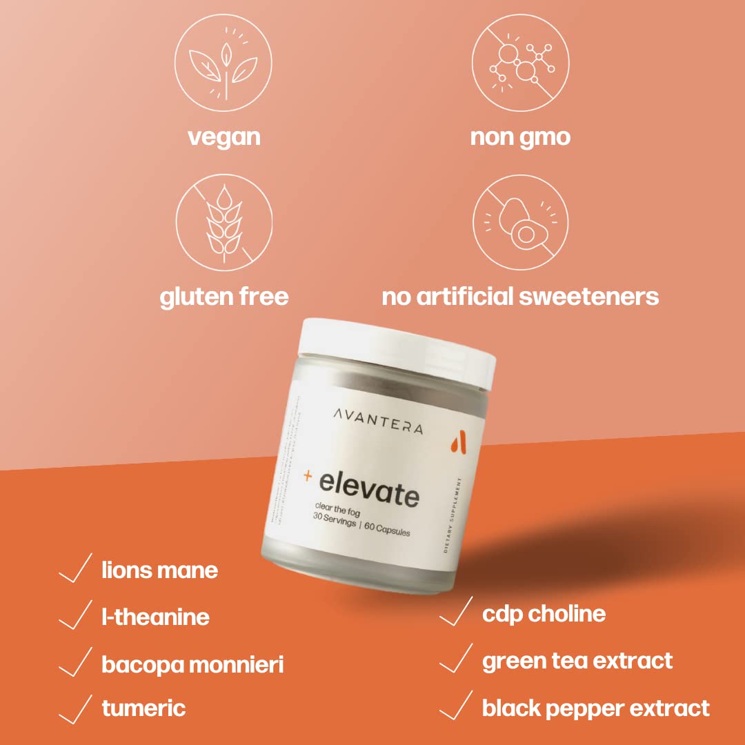 Avantera Premium Nootropic, Elevate | Energy, Focus, Mood, & Gut Health | 30 Day Supply Avantera uk supplements