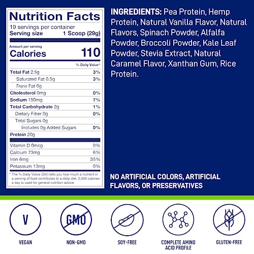 LeanFit Plant-Based Protein & Greens Natural Vanilla – 20g Plant Protein + 4 Leafy Greens LeanFit uk supplements