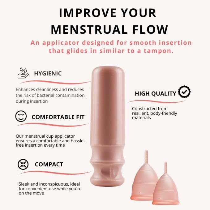 Flow Fairy Reusable Menstrual Cup with Applicator for Easy Insertion- 100% Medical Grade Silicone Period Cup Flow Fairy uk supplements