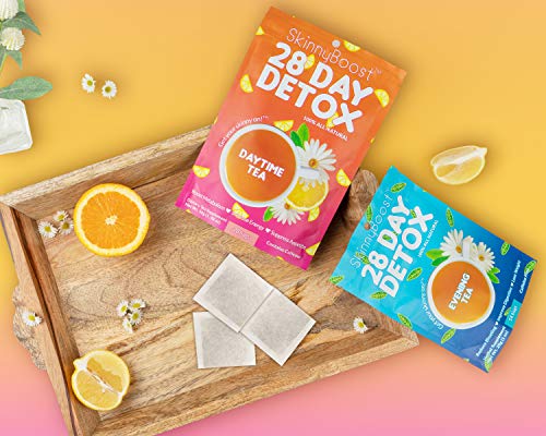 SkinnyBoost - Detox Tea Power Kit-1 - Daytime Tea (28 Bags) 1 Evening Detox Tea (14 Bags) SkinnyBoost uk supplements