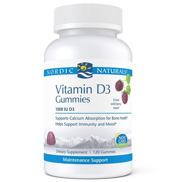 Nordic Naturals Pro Vitamin D3 Gummies, Wild Berry - 120 Gummies - 1000 IU Vitamin D3 - Great Taste - Healthy Bones, Mood & Immune System Function - Non-GMO - 120 Servings Nordic Naturals uk supplements