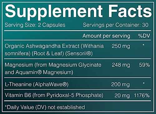 AshwaMag, 5 Clinically Studied Ingredients: Organic & Patented Ashwagandha, 2 Forms AshwaMag uk supplements