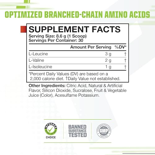 MusclePharm Essentials BCAA, Fruit Punch - 30 Servings Muscle Pharm uk supplements