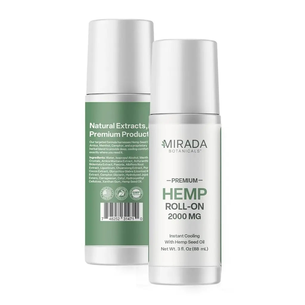 Mirada Botanicals Hemp Cooling Relief Roll-On – 2000mg - Menthol & Arnica – Muscle & Joint Support Mirada Botanicals uk supplements
