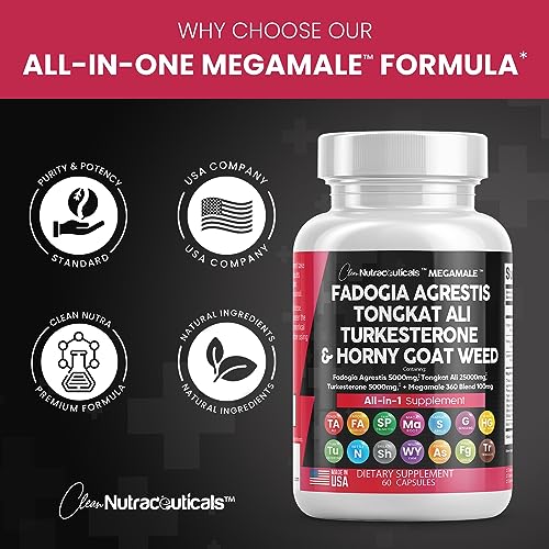 Fadogia Agrestis 5000mg Tongkat Ali 25000mg Turkesterone 5000mg Clean Nutraceuticals uk supplements
