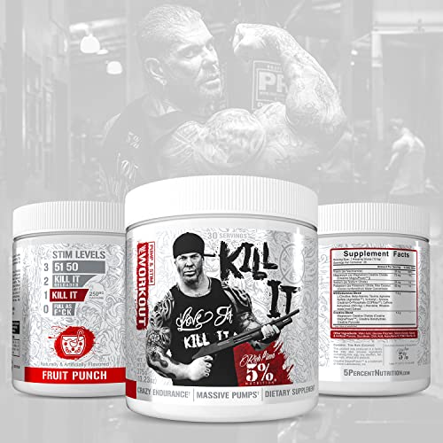 5% Nutrition Rich Piana Kill It Pre Workout Powder w/Creatine, Jitter-Free Caffeine 5% Nutrition uk supplements
