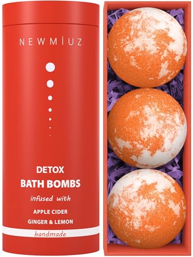 Natural Detox Fizzing Bubble Bath Bombs Apple Cider Ginger & Lemon Essential Oils Cleanse New Miuz uk supplements