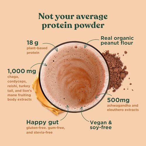 Four Sigmatic Organic Plant-Based Protein Powder Peanut Butter Protein with Lion’s Mane Four Sigmatic uk supplements