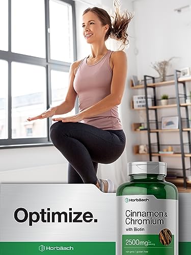 Cinnamon with Chromium Picolinate 2500mg | 250 Capsules | Plus Biotin | Vegetarian Horbäach uk supplements