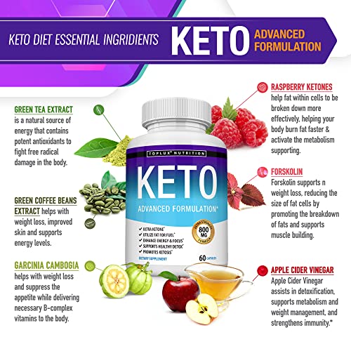 Toplux Keto Pills Ketosis Diet - Natural Ketosis Using Ketone & Ketogenic Diet, Support Toplux uk supplements