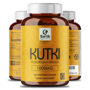 Earth BOTANIC Organic Kutki Root Powder 1000mg 120 Capsules (Picorohiza Kurrooa) Earth BOTANIC Organic uk supplements