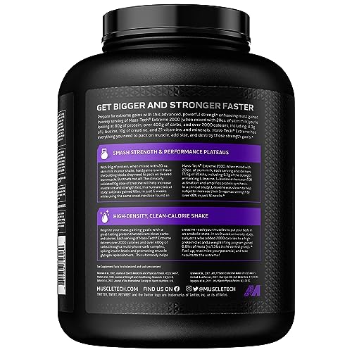 Muscletech Mass Gainer Mass-Tech Extreme 2000, Muscle Builder Whey Protein Powder MuscleTech uk supplements