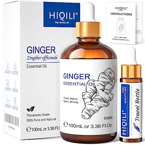 HIQILI Pure Ginger Essential Oil 3.38 Fl Oz, Pure Natural Premium Ginger Oil for Massage HIQILI uk supplements