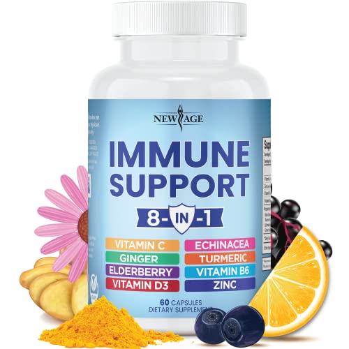 NEW AGE 8 in 1 Immune Support Booster Supplement with Echinacea, Vitamin C and Zinc NEW AGE uk supplements