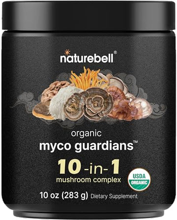 NatureBell Organic Myco Guardians 10 in 1 Mushroom Powder, 10oz | Fresh Superfood NatureBell uk supplements