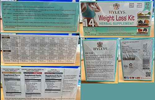 HYLEYS Tea for Cleanse and Weight Loss - New 14 Day Weight Loss Kit - 42 Tea Bags HYLEYS uk supplements