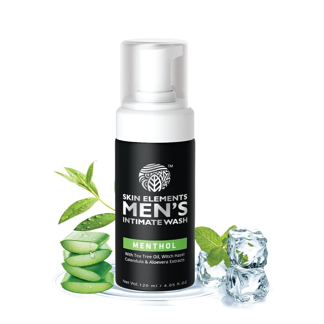 Skin Elements Intimate Wash for Men with Menthol (4.05 fl. oz.) | pH Balanced Foaming Private Skin Elements uk supplements